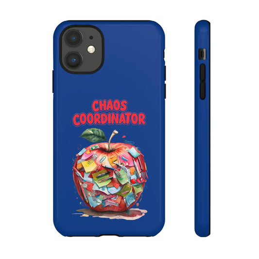 Chaos Coordinator Phone Case, Fun Phone Cover, Gift for Teachers, Back to School Accessories, Colorful Apple Design, Teacher Appreciation