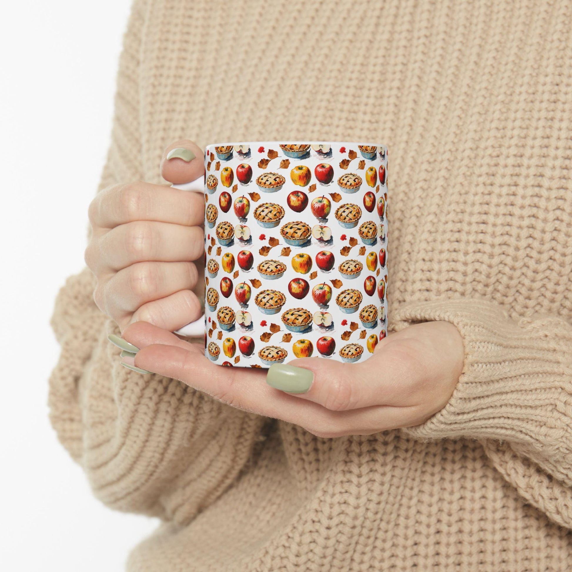 Autumn Pie Ceramic Mug: Cozy Fall Kitchen Decor