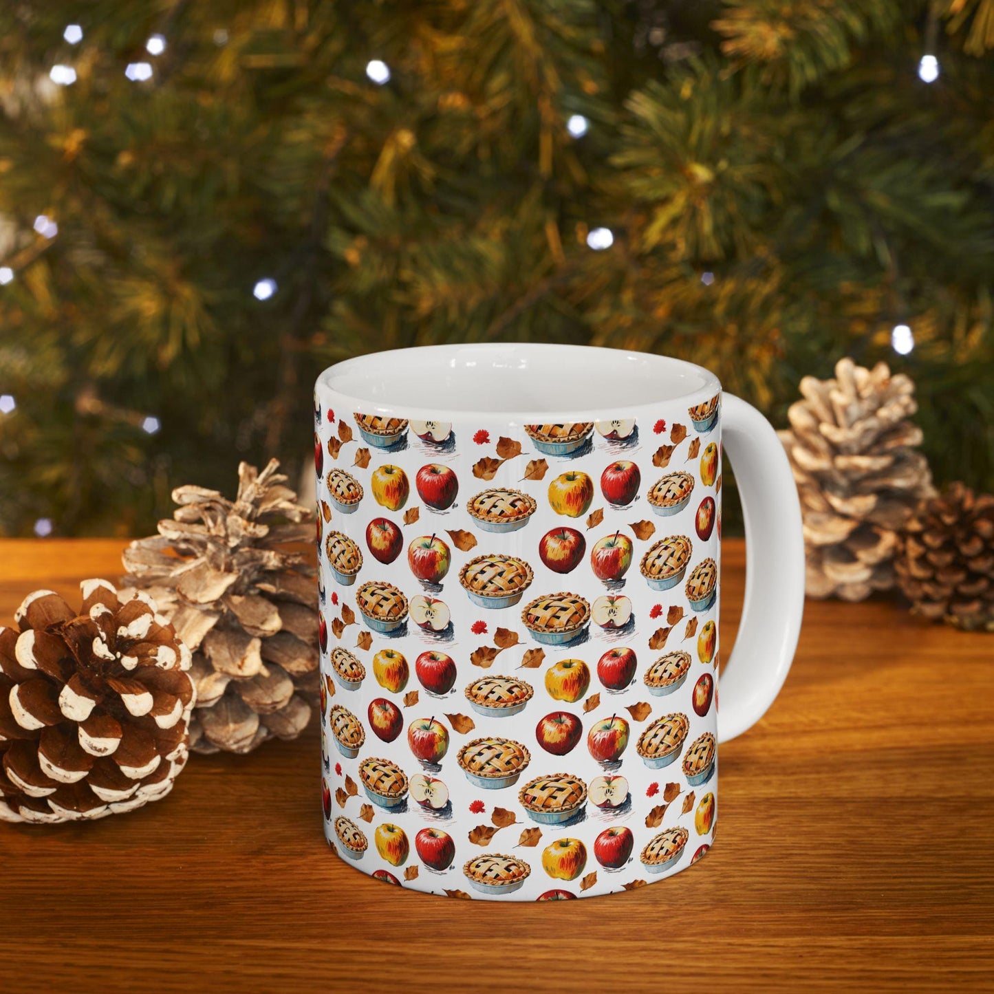 Autumn Pie Ceramic Mug: Cozy Fall Kitchen Decor