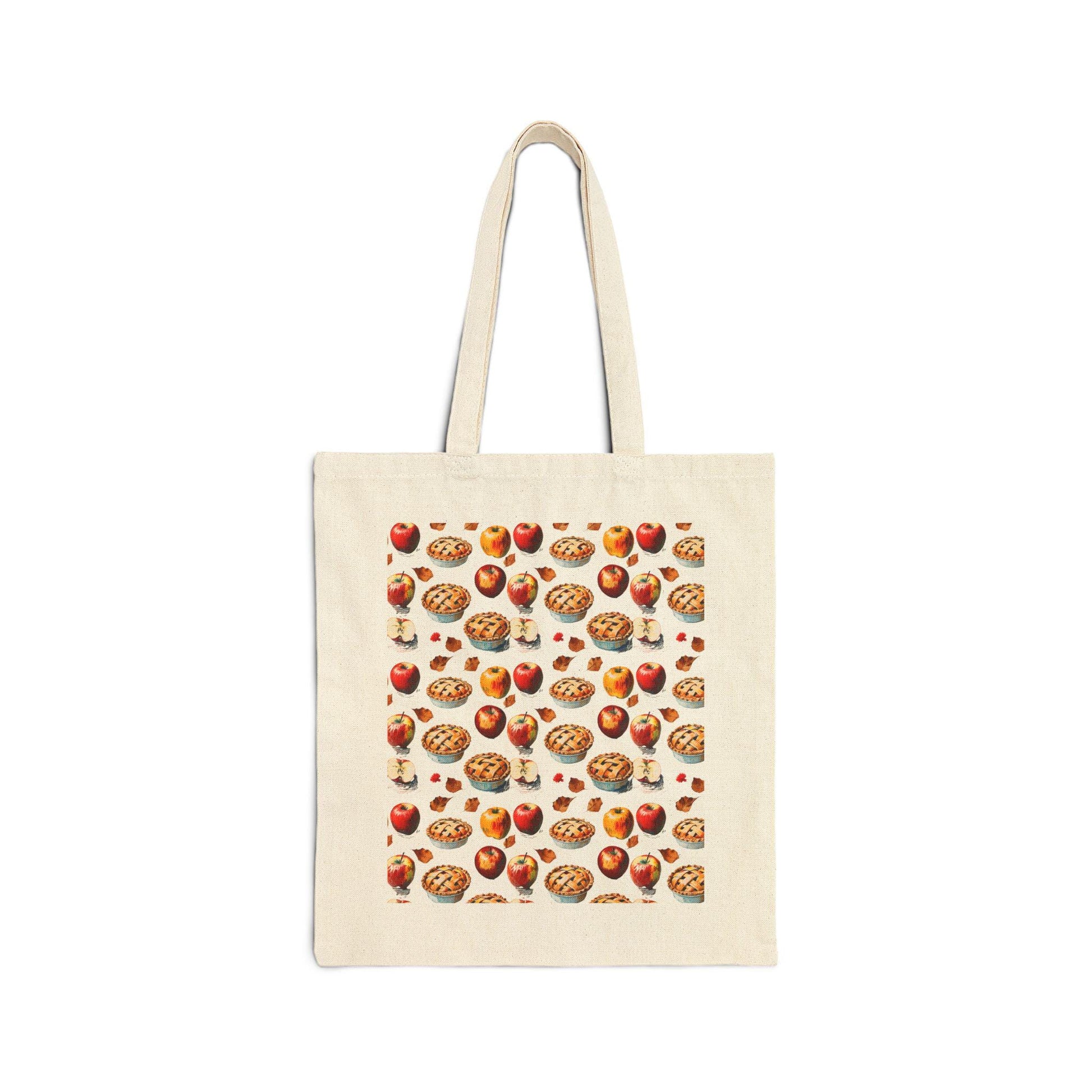 Cute Foodie Cotton Canvas Tote Bag, Apple Pie Tote, Shopping Bag for Food Lovers, Grocery Tote, Eco-Friendly Bag, Gift for Chefs & Cooks