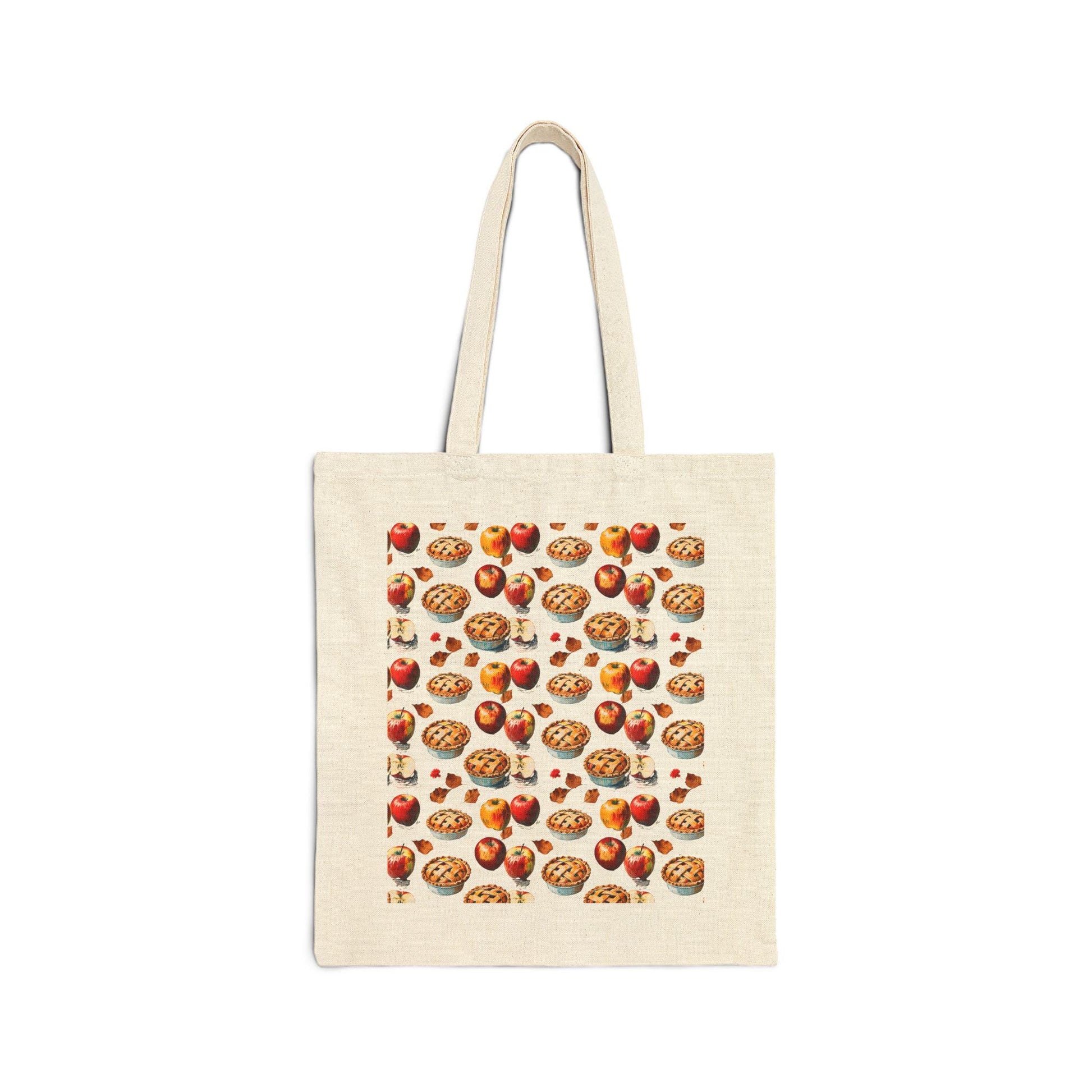 Cute Foodie Cotton Canvas Tote Bag, Apple Pie Tote, Shopping Bag for Food Lovers, Grocery Tote, Eco-Friendly Bag, Gift for Chefs & Cooks