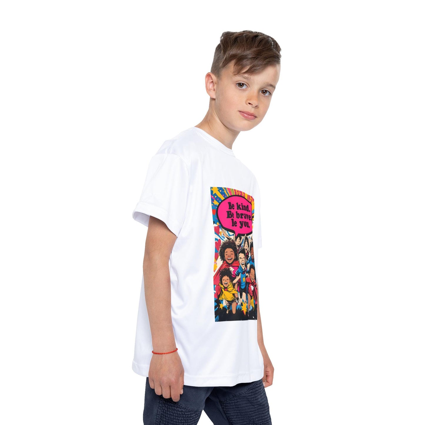 Kids Sports Jersey with Inspirational Message, Fun Activewear for Children, Be Kind Be Brave Be You, Perfect for Birthdays, Sports [...]