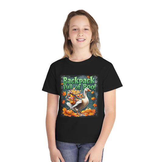 Backpack Full of Boo Youth Tee: Fun Halloween Shirt for Kids