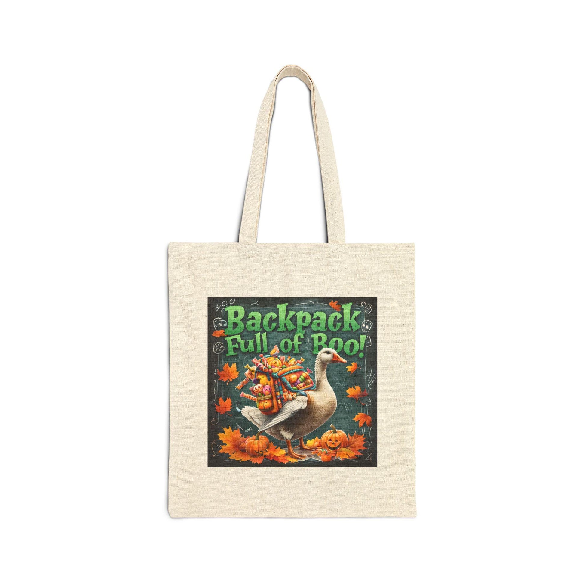 Spooky Goose Cotton Canvas Tote Bag: Halloween Trick or Treat Carryall