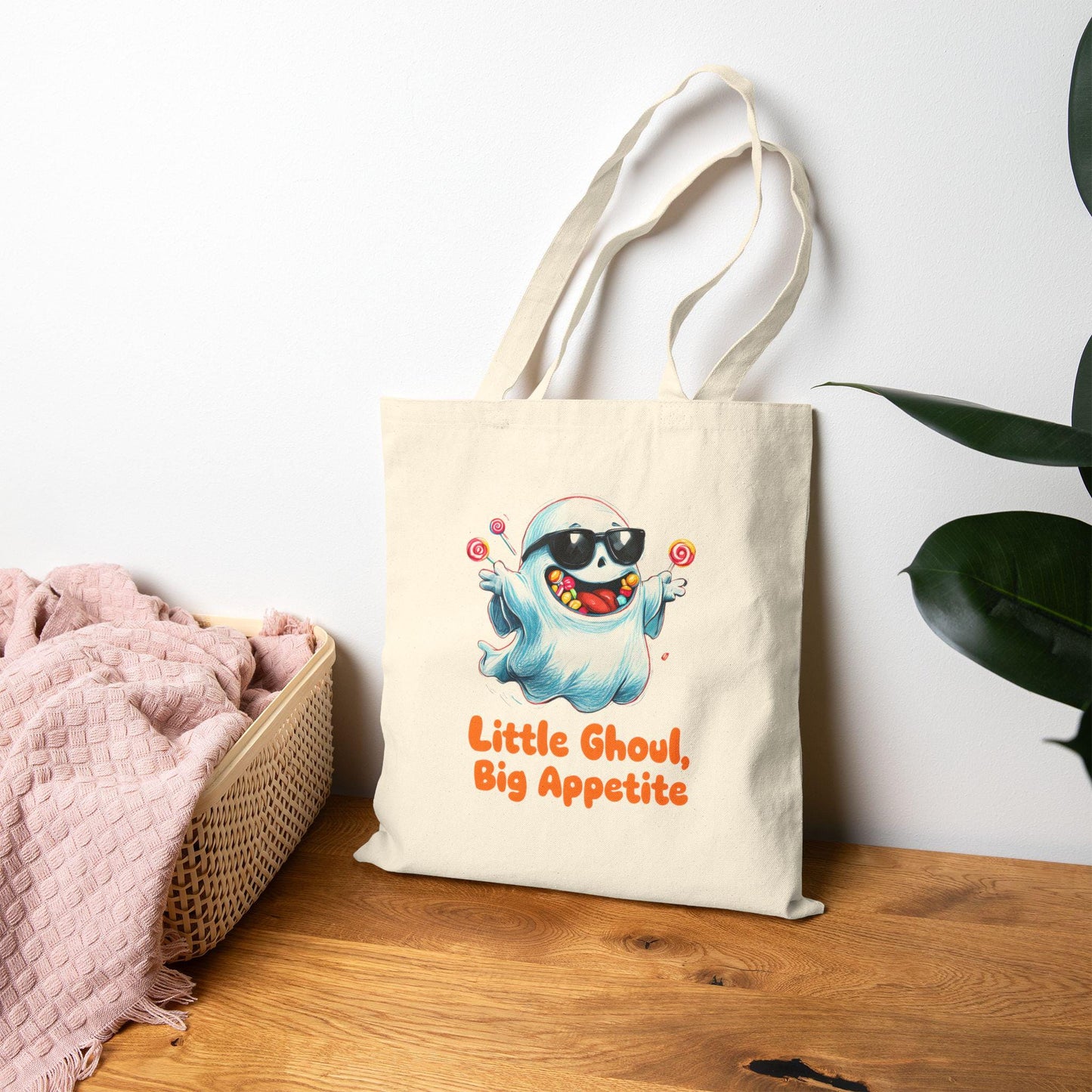 Halloween Tote Bag for Kids: Personalized Ghoul Design, Eco-Friendly Canvas