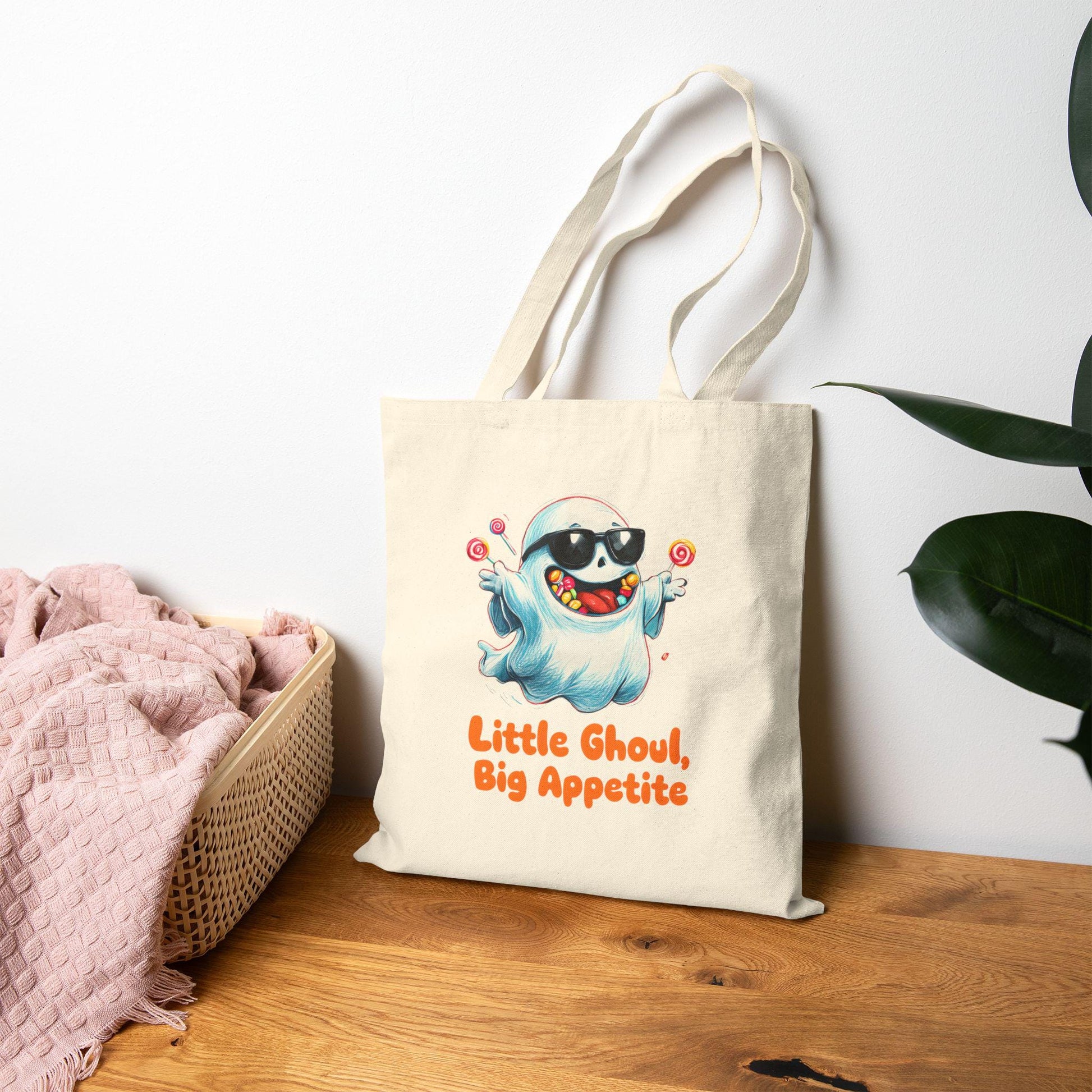 Halloween Tote Bag for Kids: Personalized Ghoul Design, Eco-Friendly Canvas