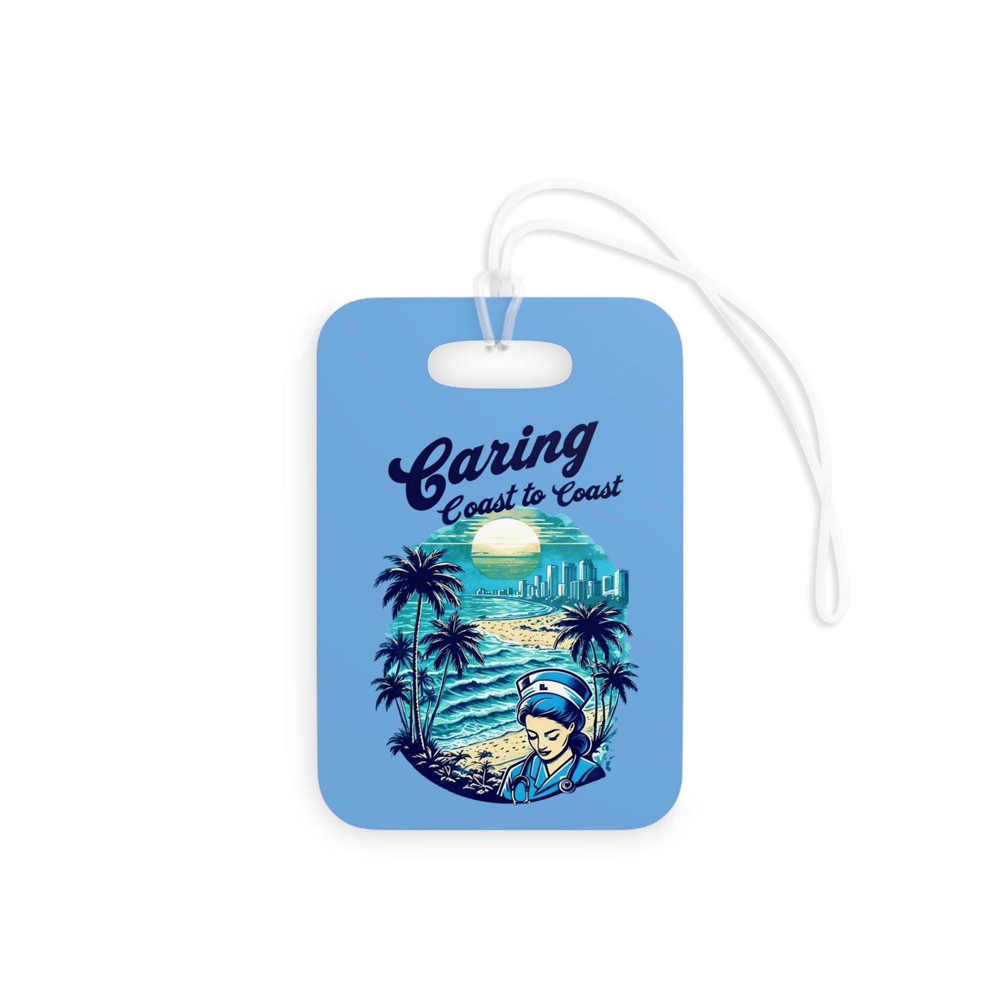 Tropical Luggage Tag: Travel Nurse, Summer Vacation Accessory
