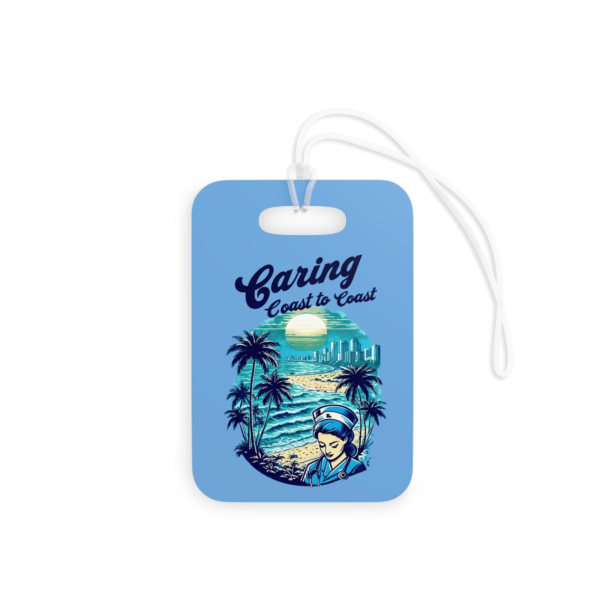 Tropical Luggage Tag: Travel Nurse, Summer Vacation Accessory