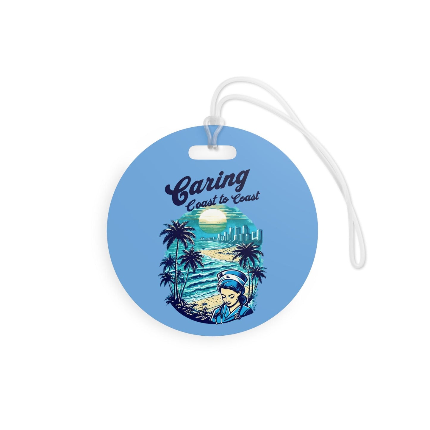 Tropical Luggage Tag: Travel Nurse, Summer Vacation Accessory