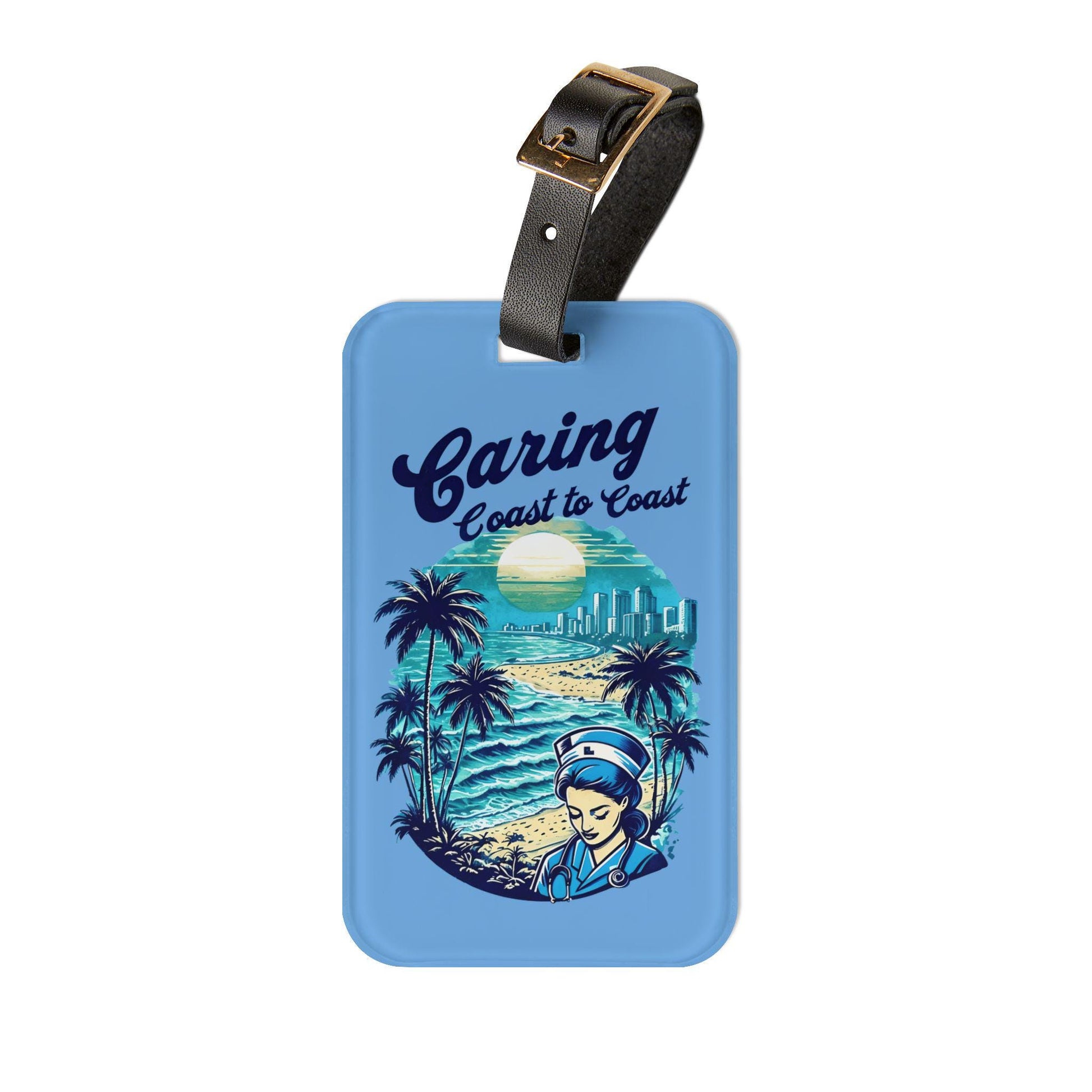 Vintage Travel Nurse Acrylic Luggage Tag: Beach Theme Miami Accessory