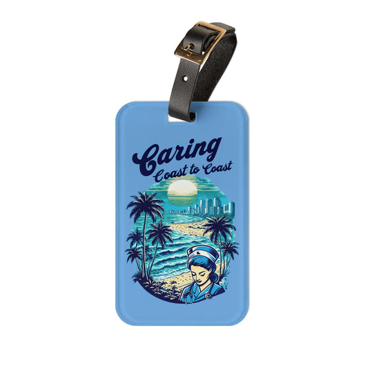 Vintage Travel Nurse Acrylic Luggage Tag: Beach Theme Miami Accessory