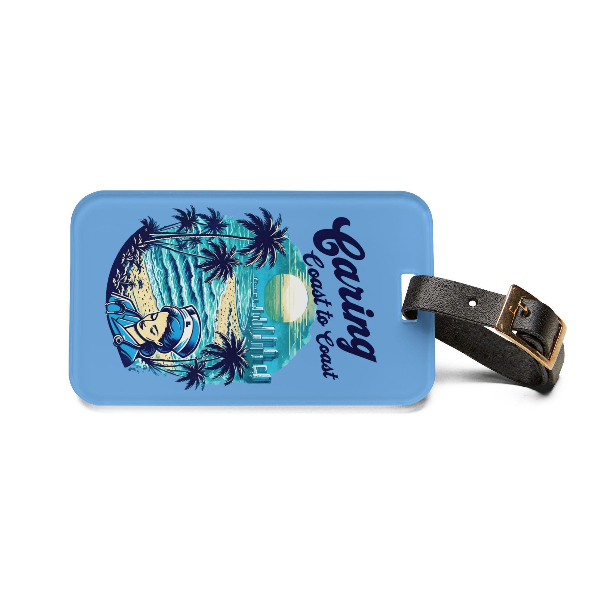 Vintage Travel Nurse Acrylic Luggage Tag: Beach Theme Miami Accessory