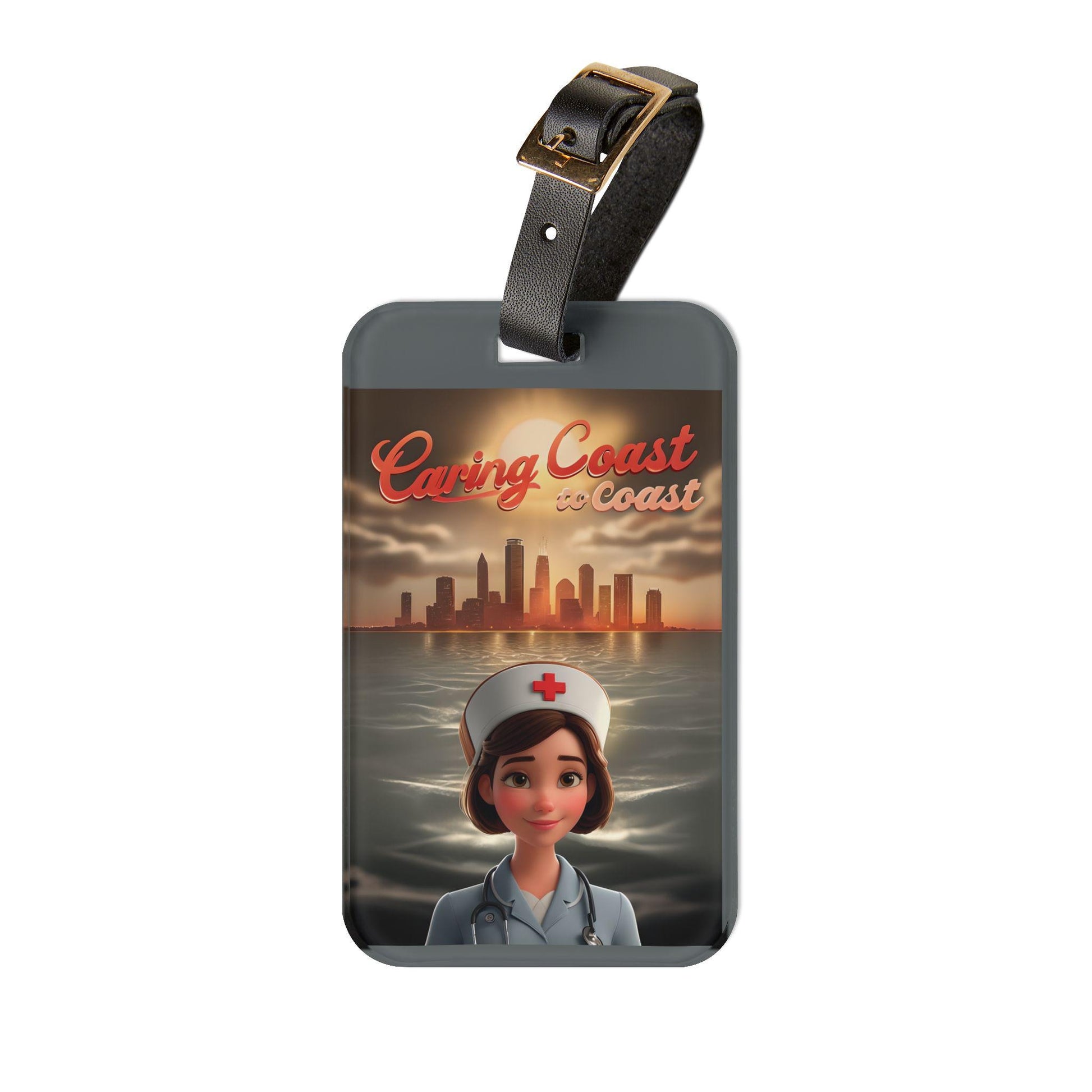 Nurse Luggage Tag: Acrylic Travel Accessory with Leather Strap