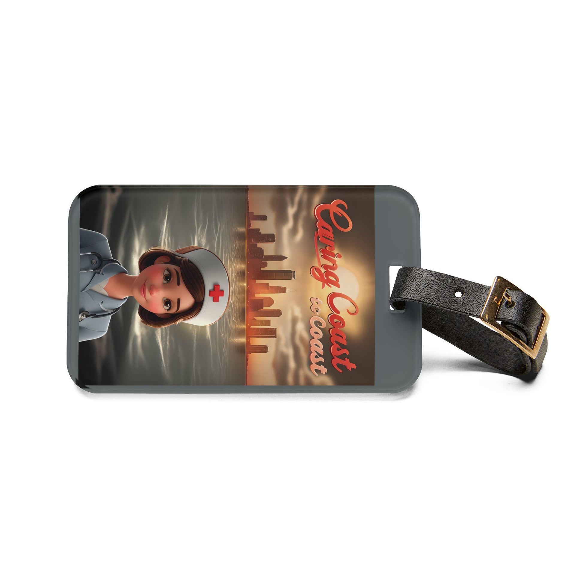 Nurse Luggage Tag: Acrylic Travel Accessory with Leather Strap