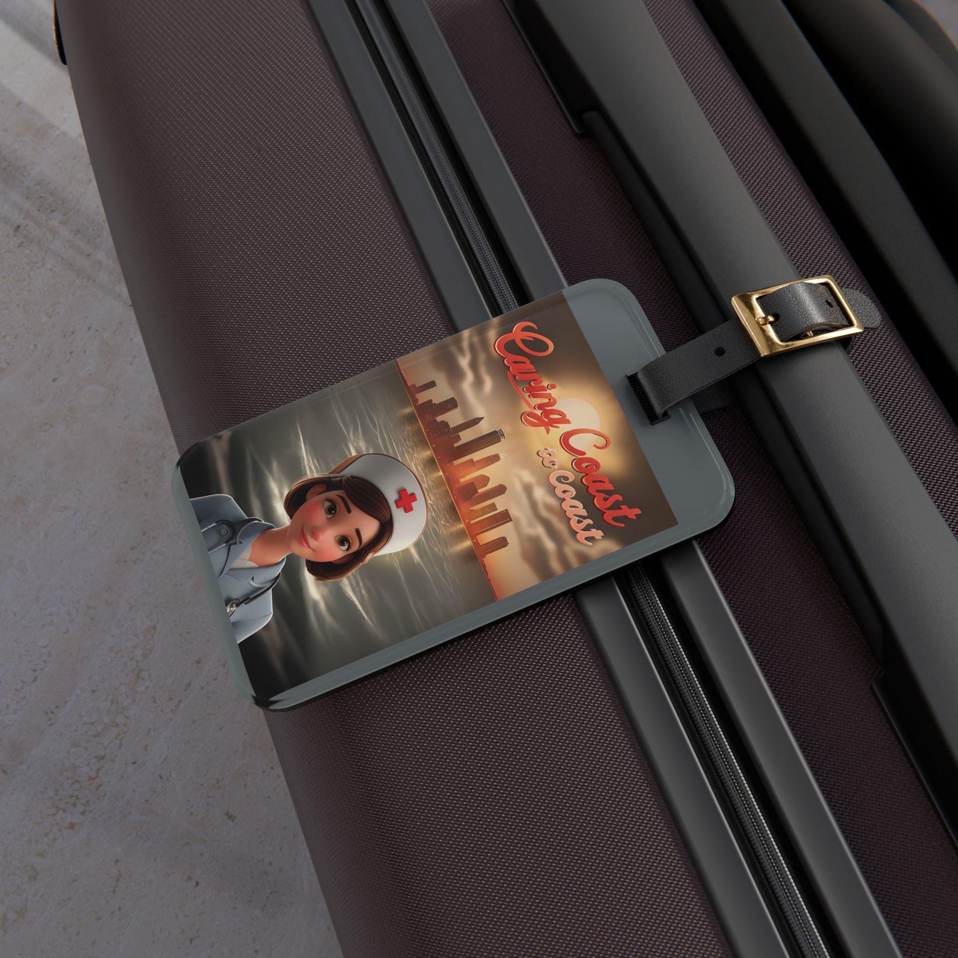Nurse Luggage Tag: Acrylic Travel Accessory with Leather Strap