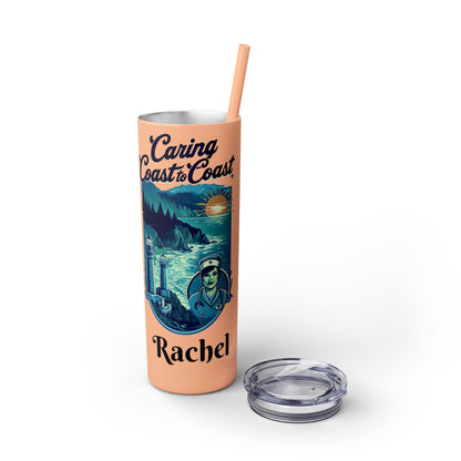 Personalized Coastal Travel Nurse Tumbler: Oregon Nautical Theme, 20oz Insulated Water Bottle