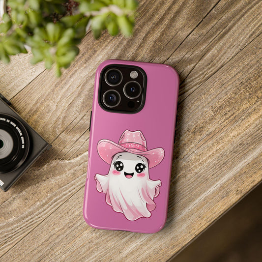 Cute Ghost Phone Case - Fun, Whimsical, Kawaii, Halloween, Gift Idea, Pink Ghost Design