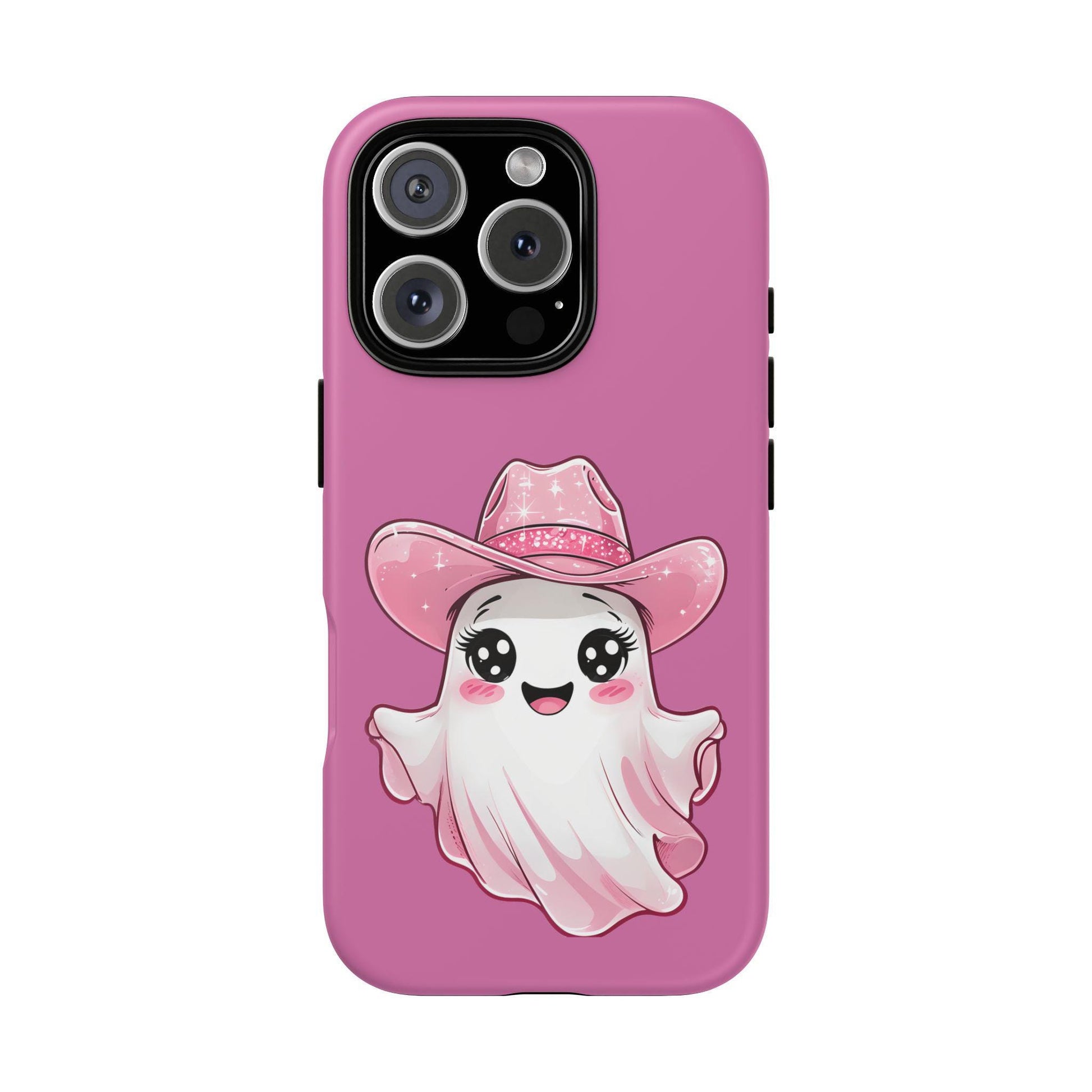 Cute Ghost Phone Case - Fun, Whimsical, Kawaii, Halloween, Gift Idea, Pink Ghost Design