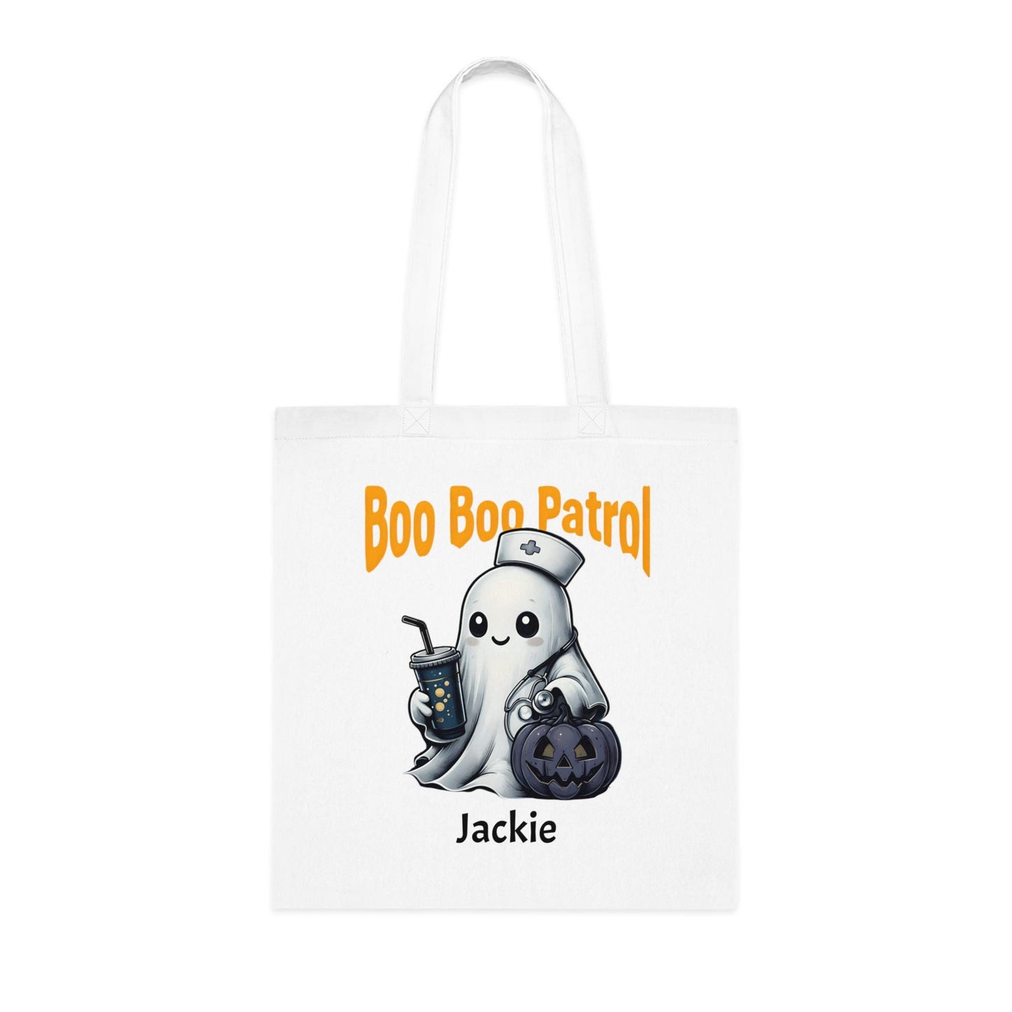 Boo Boo Patrol Nurse Halloween Tote Bag, Cute Ghost Design, Trick or Treat Bag, Halloween Party, Spooky Season Essential, Nurses Gift