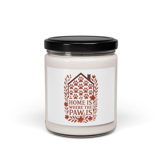 Scented Soy Candle: Home is Where the Paw Is - Pet Lover Gift