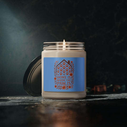 Scented Soy Candle: Home is Where the Paw Is - Pet Lover Gift