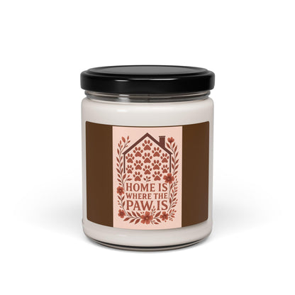 Scented Soy Candle: Home is Where the Paw Is - Pet Lover Gift