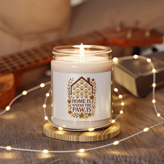 Scented Soy Candle: Home is Where the Paw Is - Pet Lover Gift