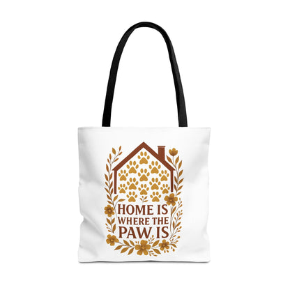 Home is Where the Paw Is Tote Bag: Floral Pet Lover Accessory