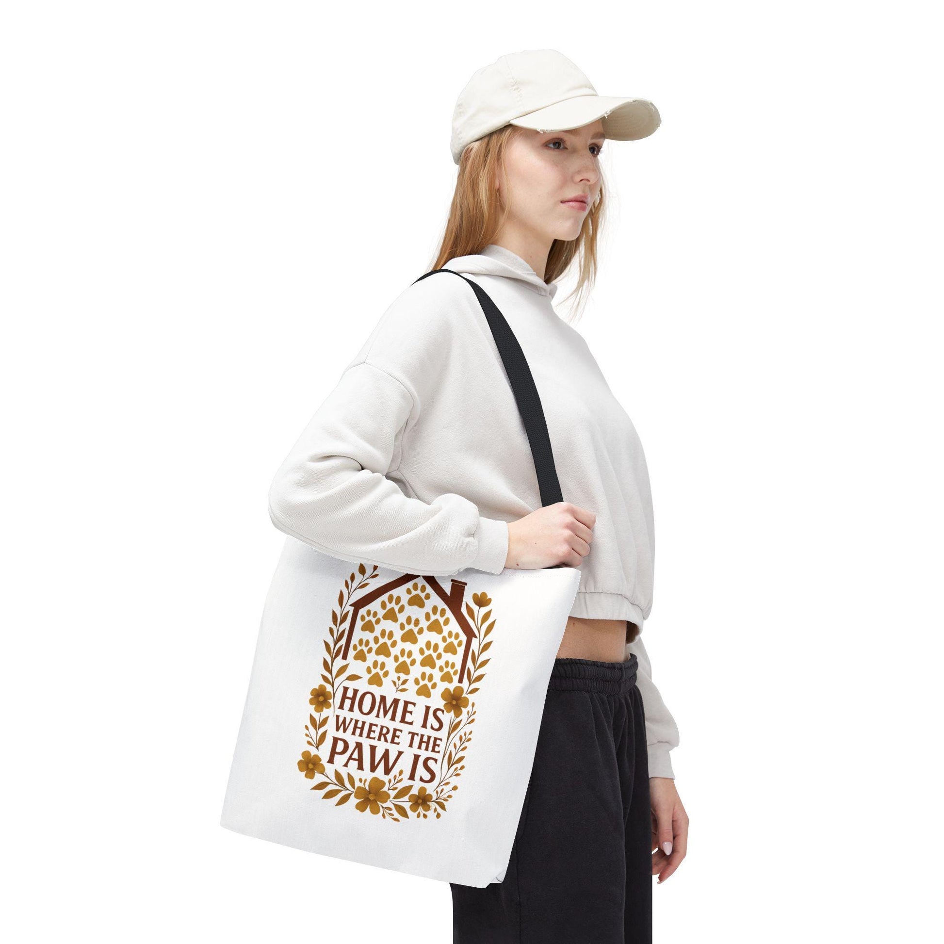 Home is Where the Paw Is Tote Bag: Floral Pet Lover Accessory