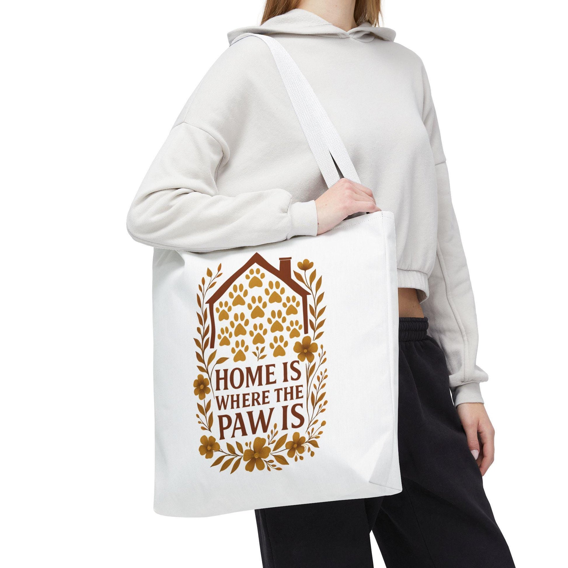 Home is Where the Paw Is Tote Bag: Floral Pet Lover Accessory