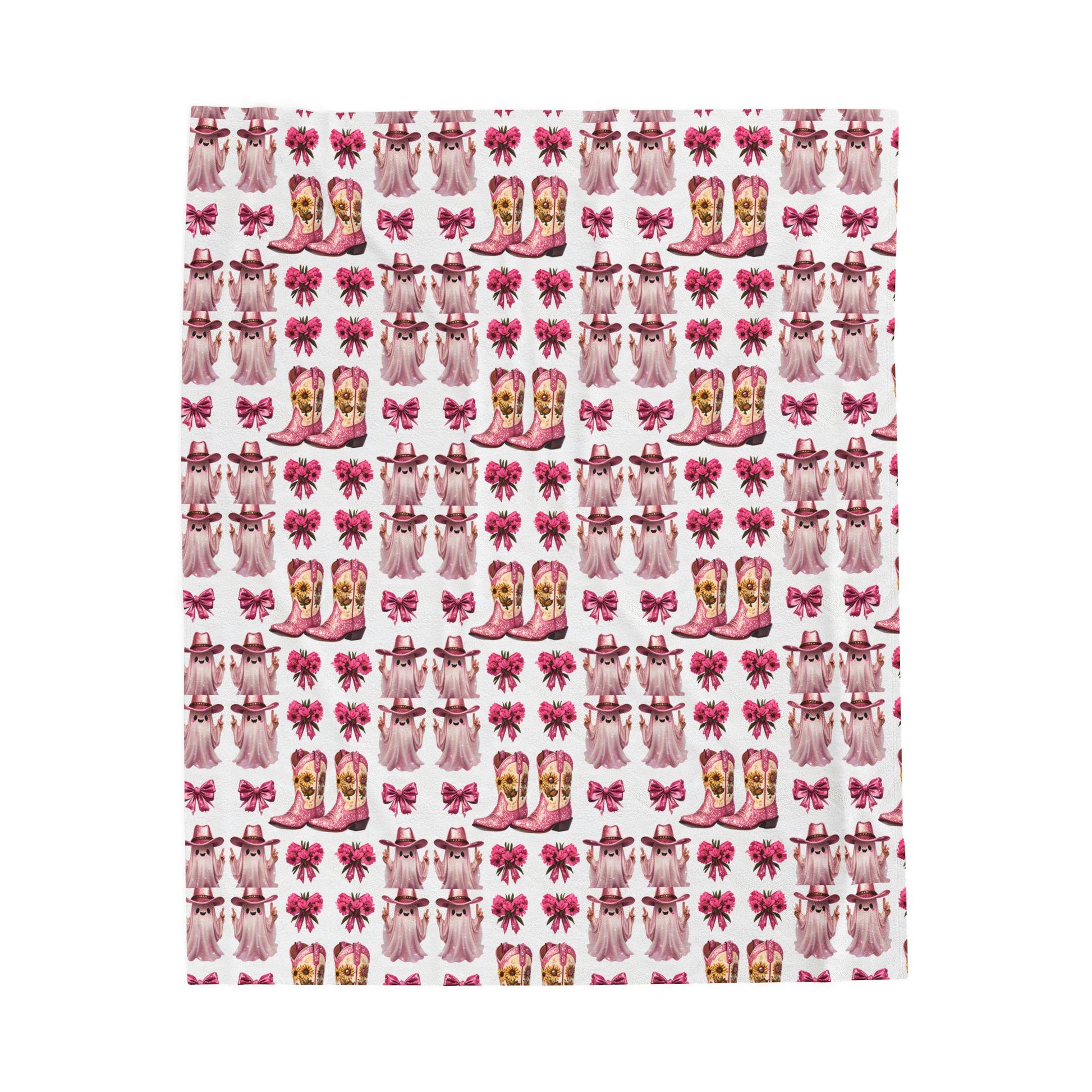 Pink Western Plush Blanket: Glam Cowgirl Home Decor Throw