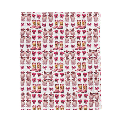 Pink Western Plush Blanket: Glam Cowgirl Home Decor Throw