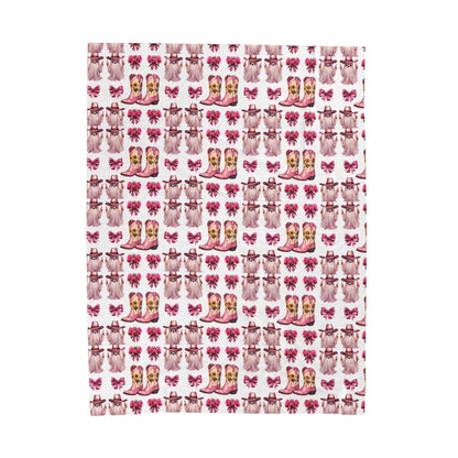 Pink Western Plush Blanket: Glam Cowgirl Home Decor Throw