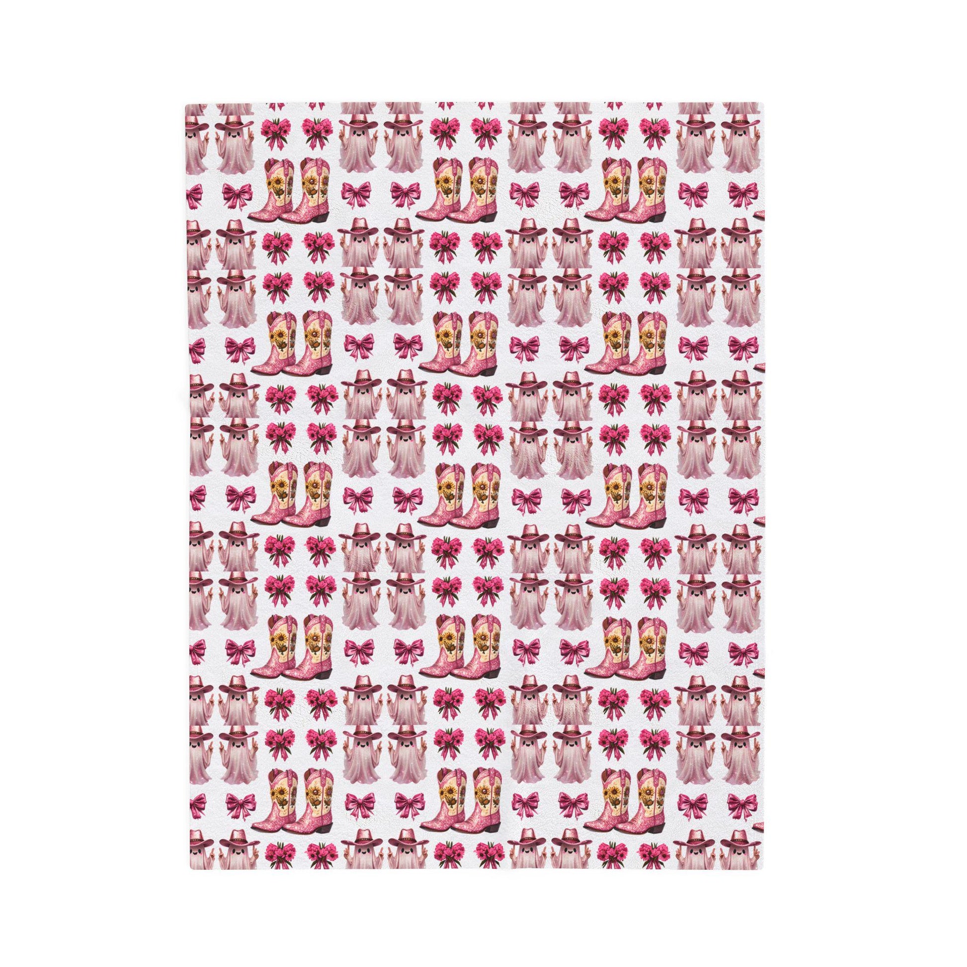 Pink Western Plush Blanket: Glam Cowgirl Home Decor Throw