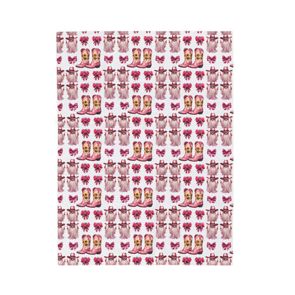 Pink Western Plush Blanket: Glam Cowgirl Home Decor Throw