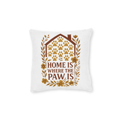 Home is Where the Paw Is Pillow: Cozy Faux Suede Pet Lover Cushion