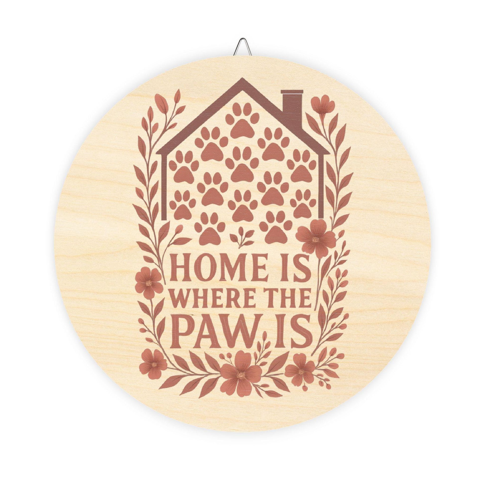 Paw Print Wooden Sign: Rustic Pet Lover Wall Art
