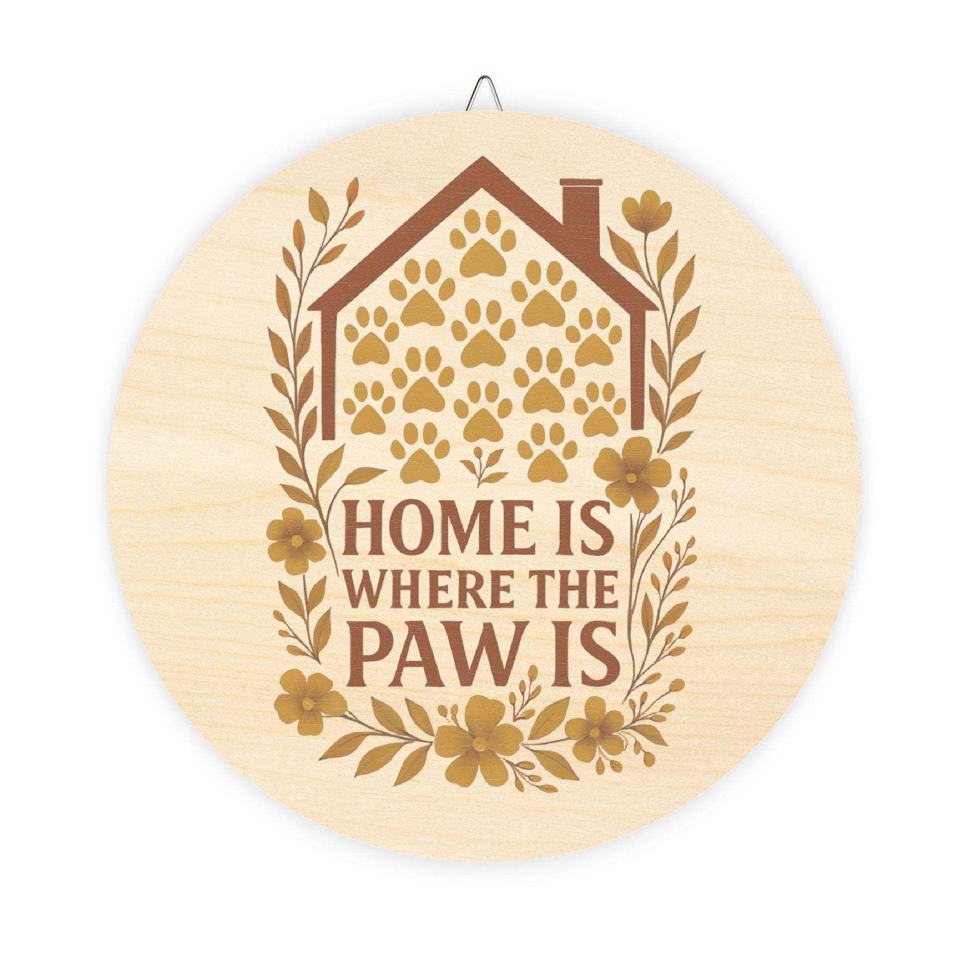 Paw Print Wooden Sign: Rustic Pet Lover Wall Art
