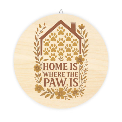 Paw Print Wooden Sign: Rustic Pet Lover Wall Art