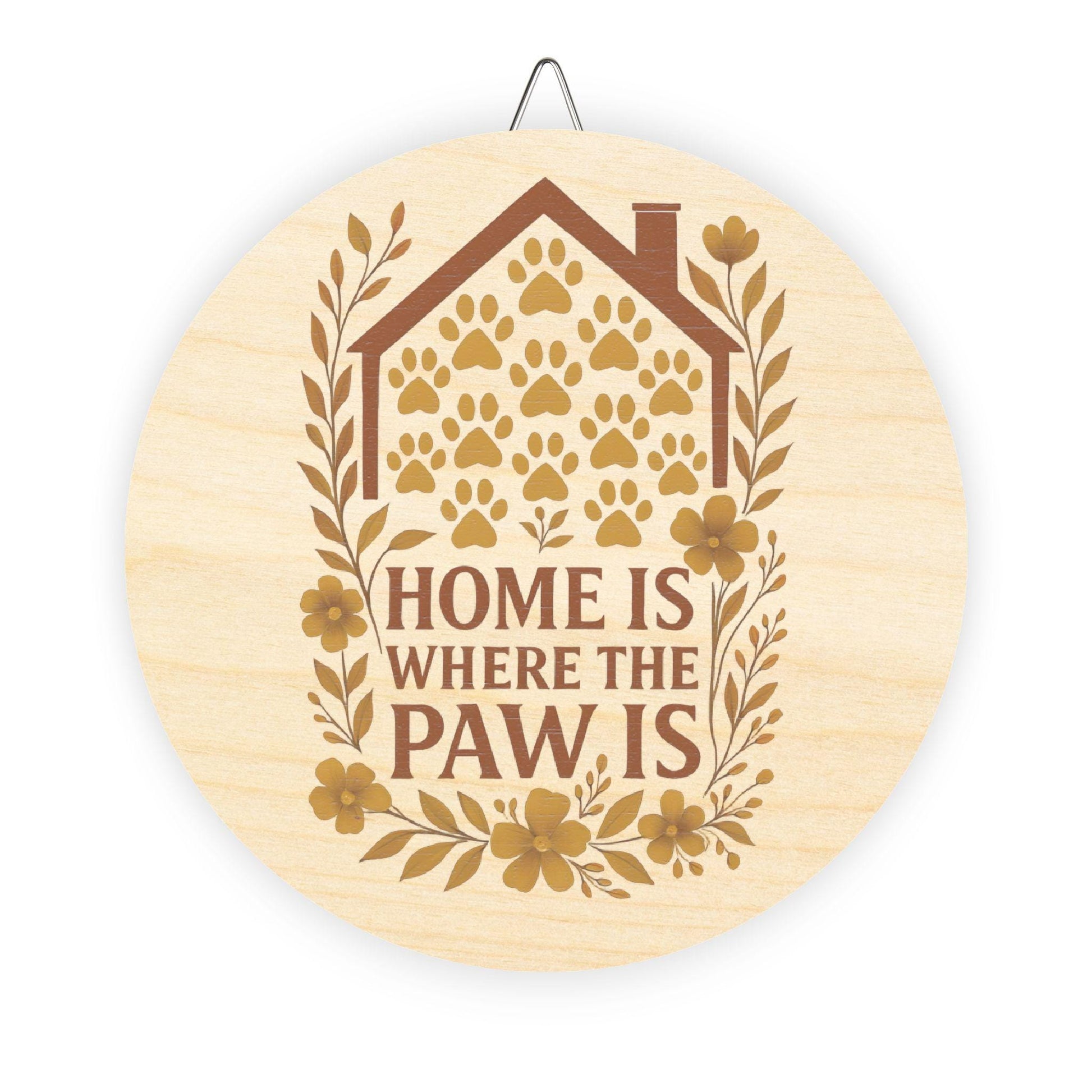 Paw Print Wooden Sign: Rustic Pet Lover Wall Art