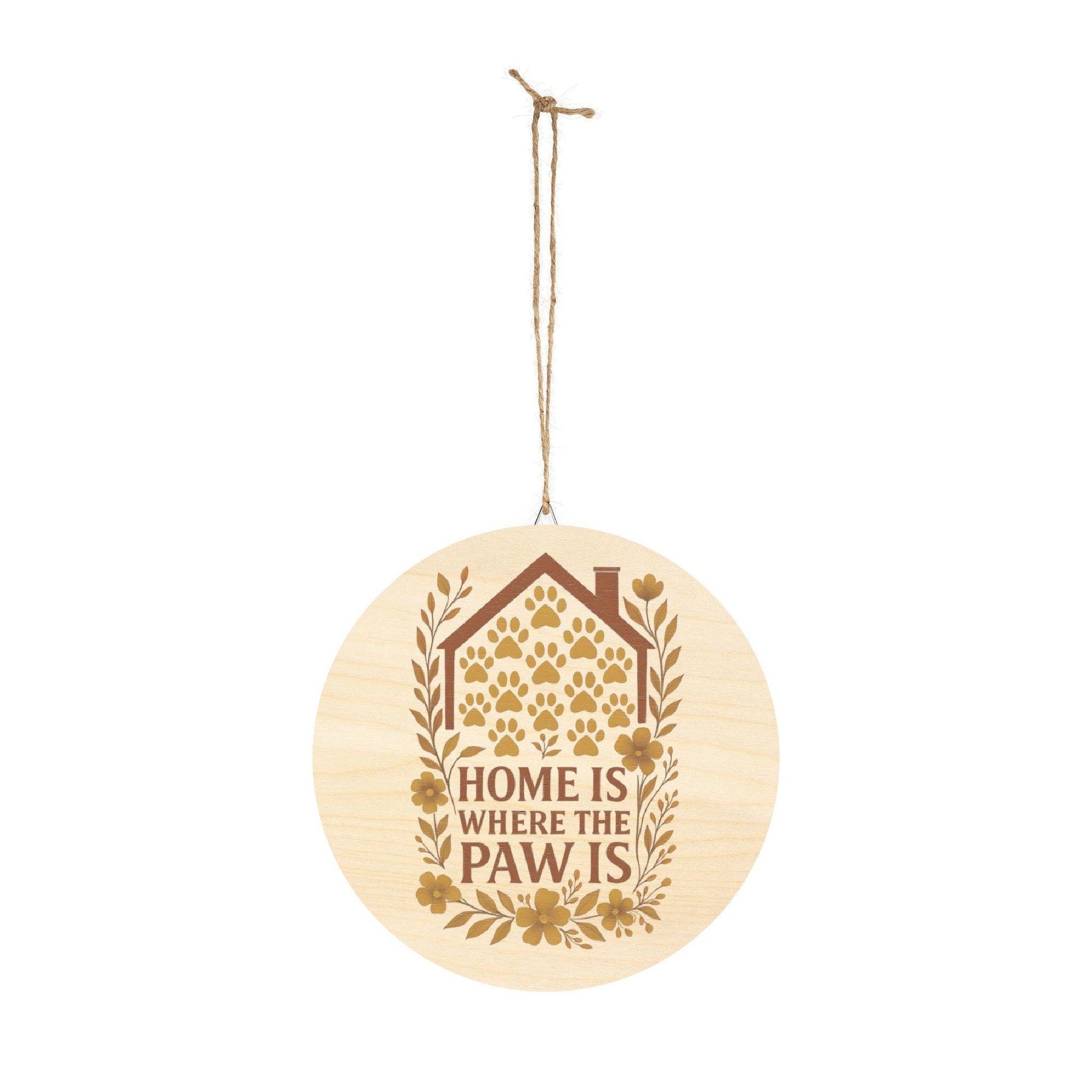 Paw Print Wooden Sign: Rustic Pet Lover Wall Art