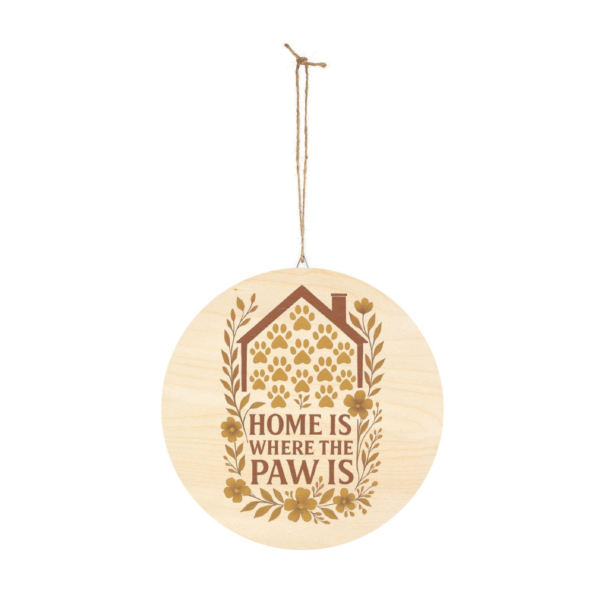 Paw Print Wooden Sign: Rustic Pet Lover Wall Art