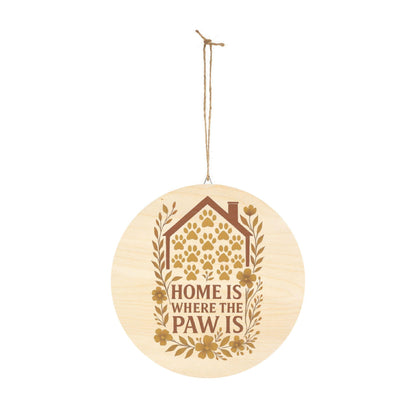 Paw Print Wooden Sign: Rustic Pet Lover Wall Art