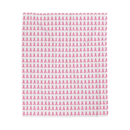 Soft Pink Velveteen Plush Blanket: Cozy Throw, Breast Cancer Awareness
