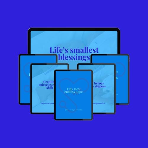 NICU Nurse Quote Templates: Inspirational Sayings for Social Media (Canva Editable PDF)