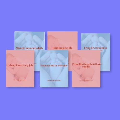 Labor and Delivery Nurse Quotes: 100 Editable Canva Templates (PDF Download
