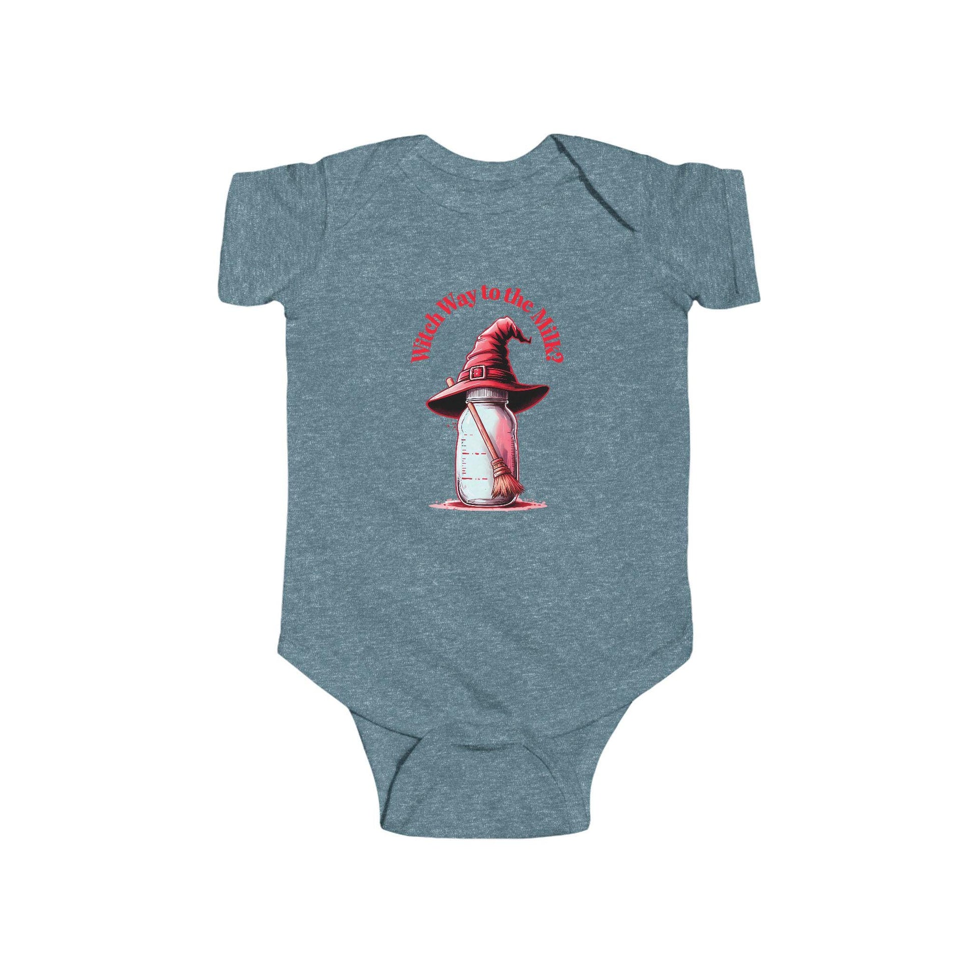 Witch Way to the Milk Infant Bodysuit: Funny Halloween Baby Outfit
