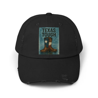 Distressed Texas Cowboy Boots Cap: Unisex Baseball Hat, Texas Flood Support