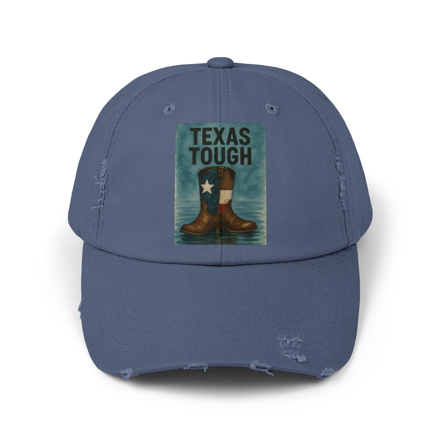 Distressed Texas Cowboy Boots Cap: Unisex Baseball Hat, Texas Flood Support