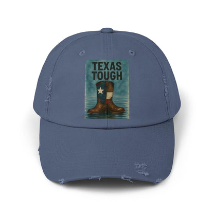 Distressed Texas Cowboy Boots Cap: Unisex Baseball Hat, Texas Flood Support